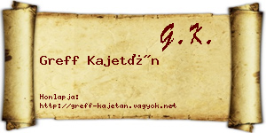 Greff Kajetán névjegykártya